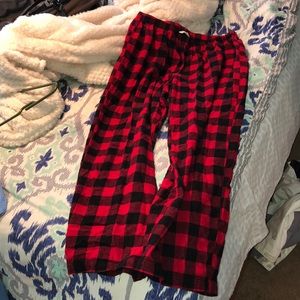 Red checkered pj bottoms